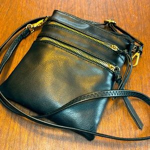 Black Leather Crossbody Bag